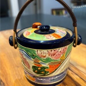 Japanese Rare Ceramic Sugar / Preserves Pot Collectible Antique